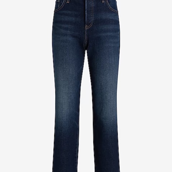 Express Relaxed Straight Ankle High Rise Jeans - Picture 3 of 9